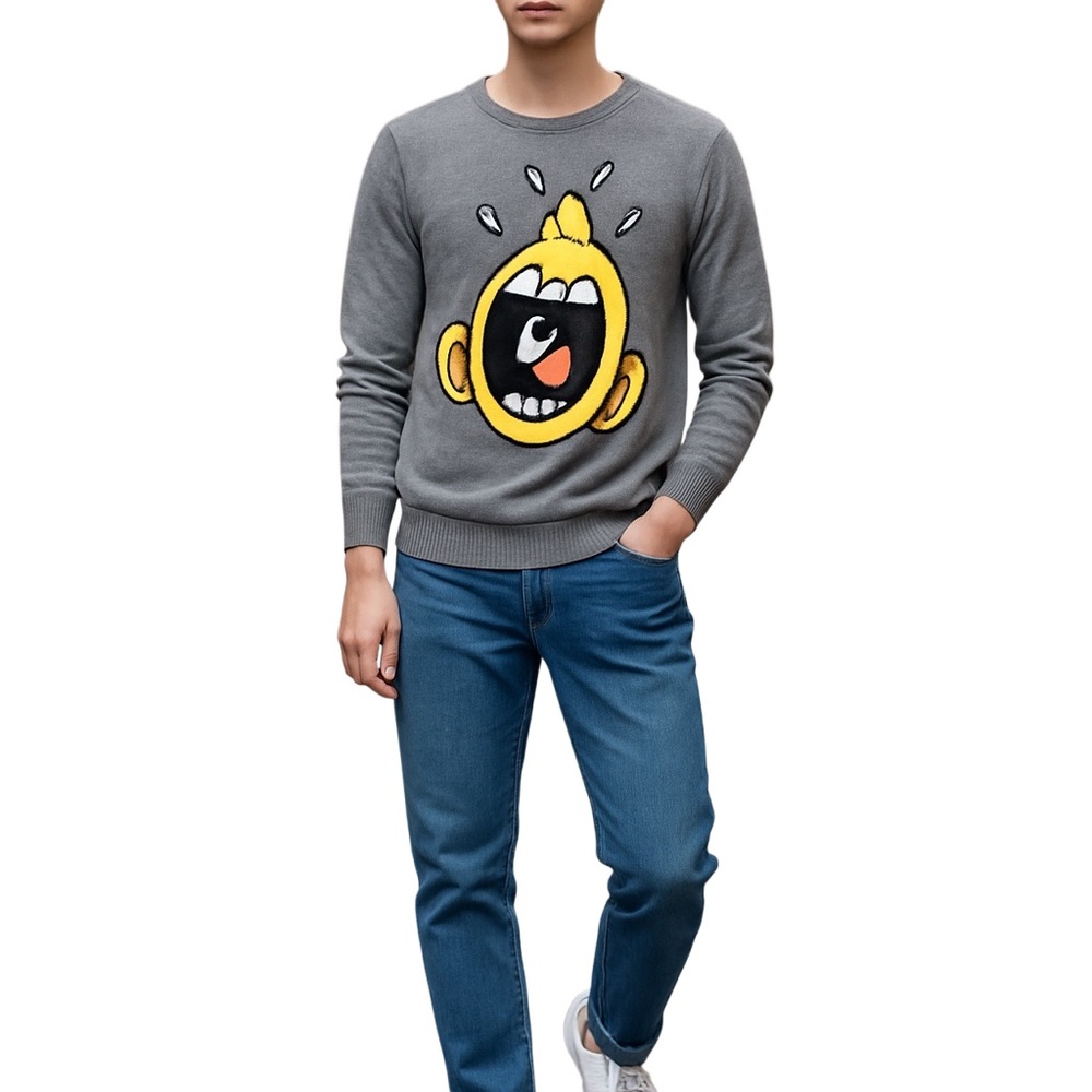 Men's Flying Machine Sweater Size L Gray